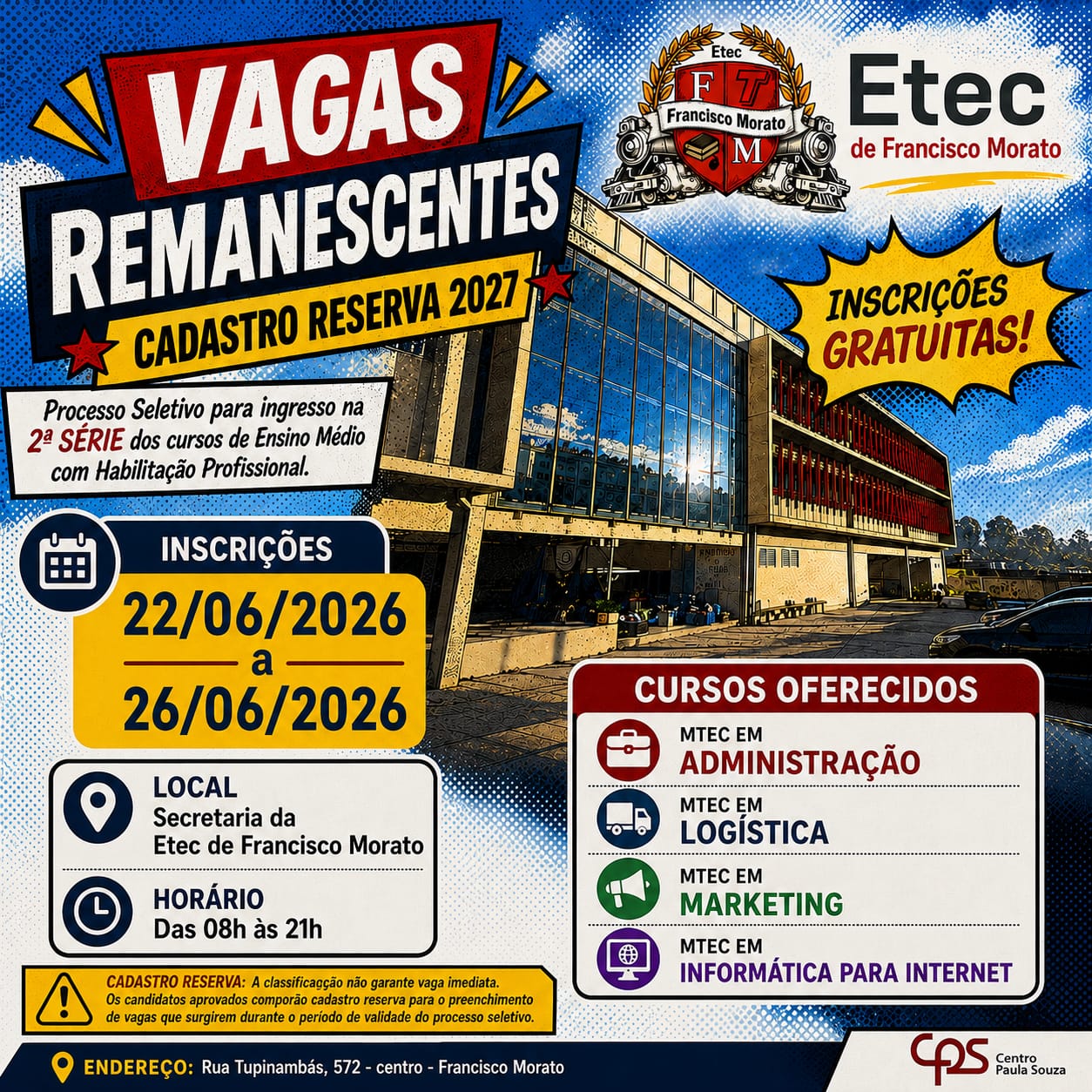 Vagas Remanescentes - Cadastro Reserva MTEC's